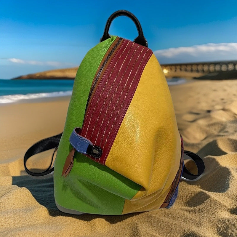 Sac à dos en cuir pour femmes au style élégant avec des caractéristiques anti-vol