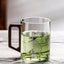 High end green tea cup with walnut handle and lid. High temperature resistant glass office drinking cup - Korvel