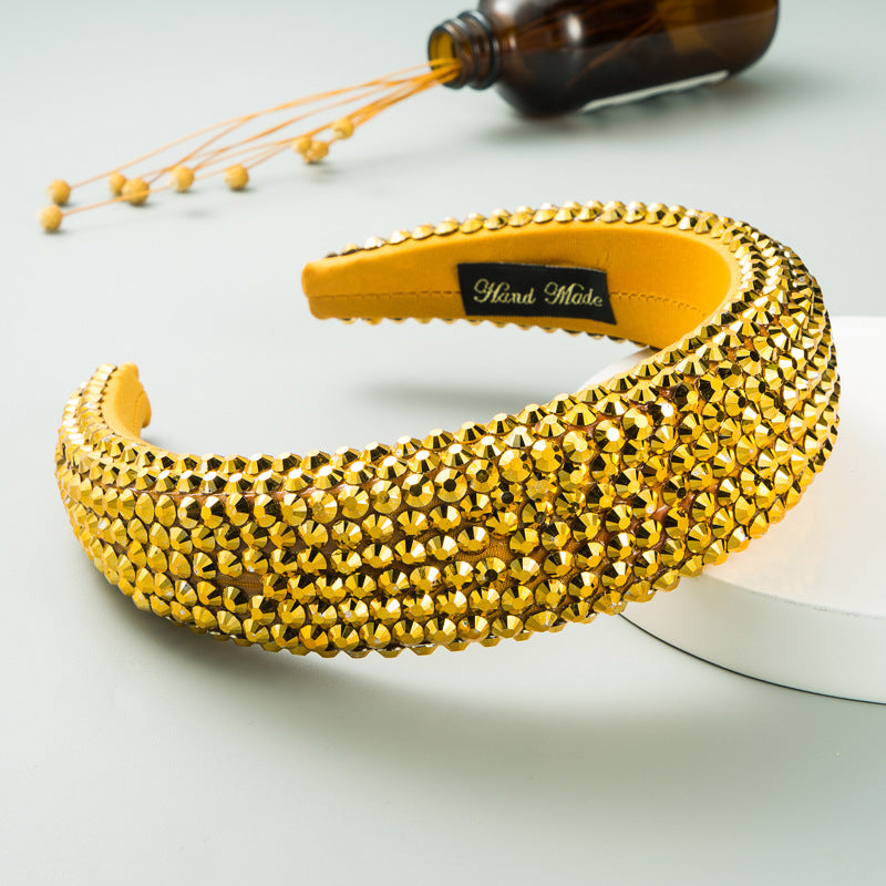 Premium Wide Brimmed Headdress with Rhinestones