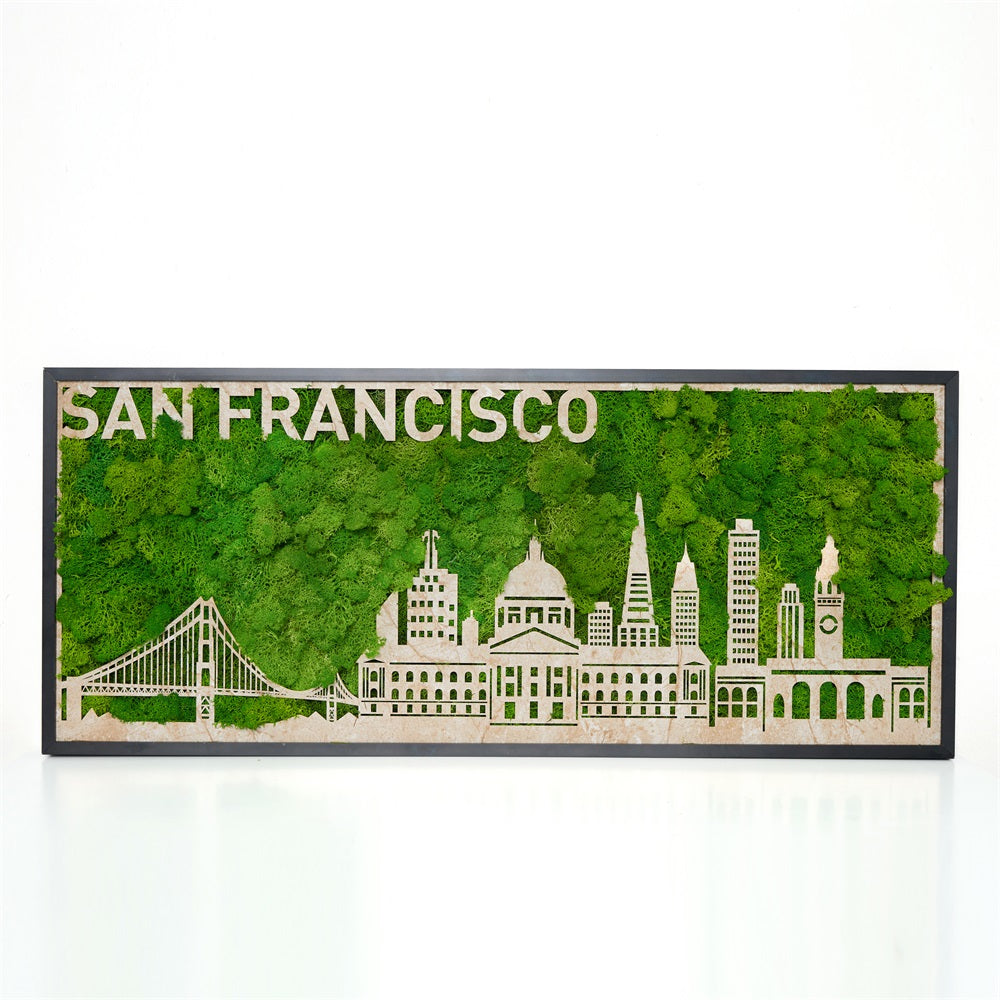 San Francisco Moss City Silhouette Metal Wall Art - Korvel