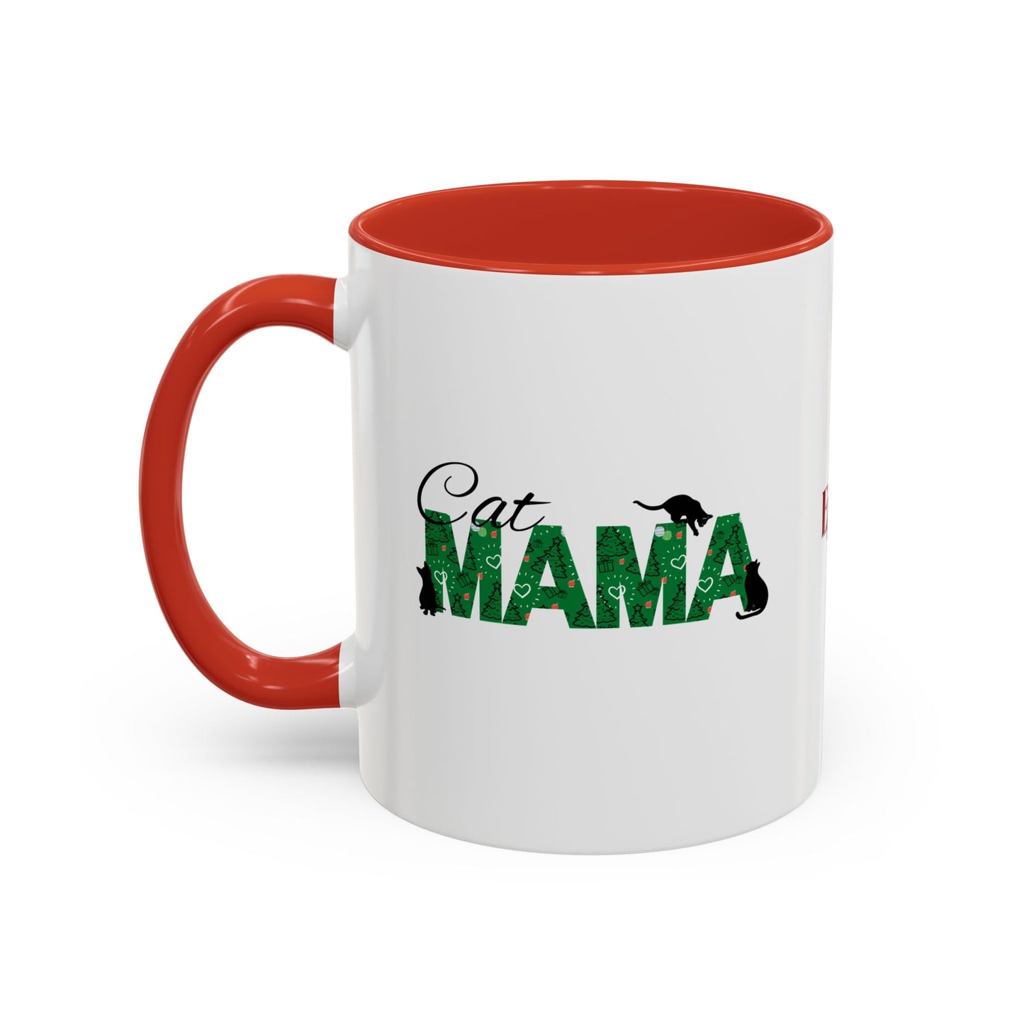 Christmas Cat Mama Accent Coffee Mug - 11oz & 15oz