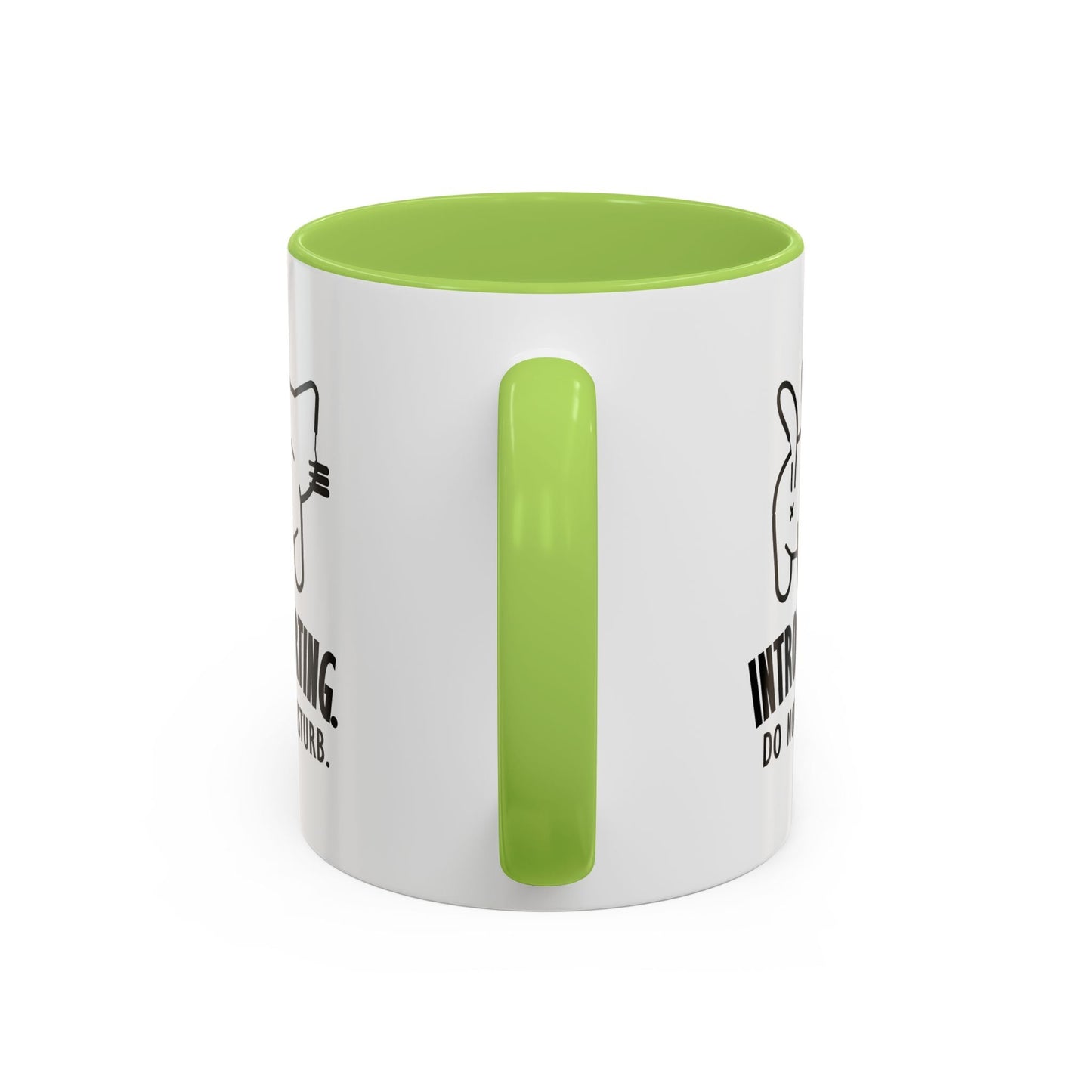 Introvertido. No molestar. Taza de café de gato en dos tonos