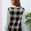 Plaid Striped Round Neck Long Sleeve T-Shirt - Korvel