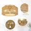 Boho Light Fixtures Ceiling Mount 3-Light Farmhouse Rattan Ceiling Light Fixture Flush Mount Ceiling Light with Hand-Woven Shade - Korvel