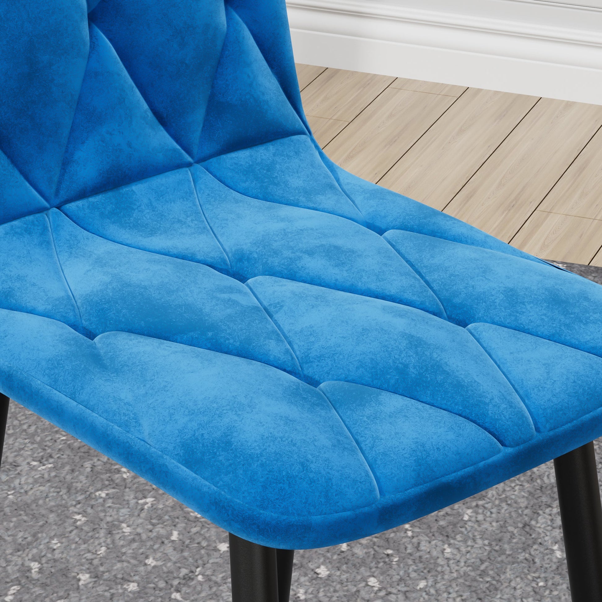 Dining Chairs Set of 4, Modern Kitchen Dining Room Chairs, Velvet Dining Chair Upholstered Cushion Seat and Sturdy Metal Legs - Korvel
