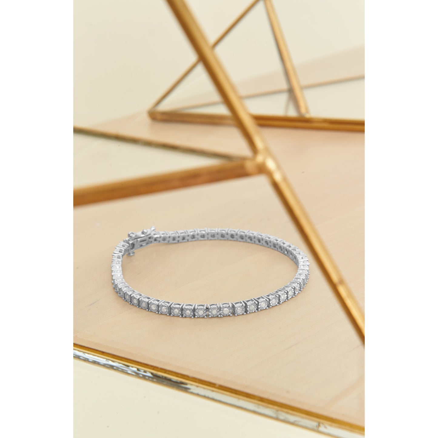 Pulsera de Tenis con Diamantes Miracle-Set de Plata Esterlina .925 - 7"