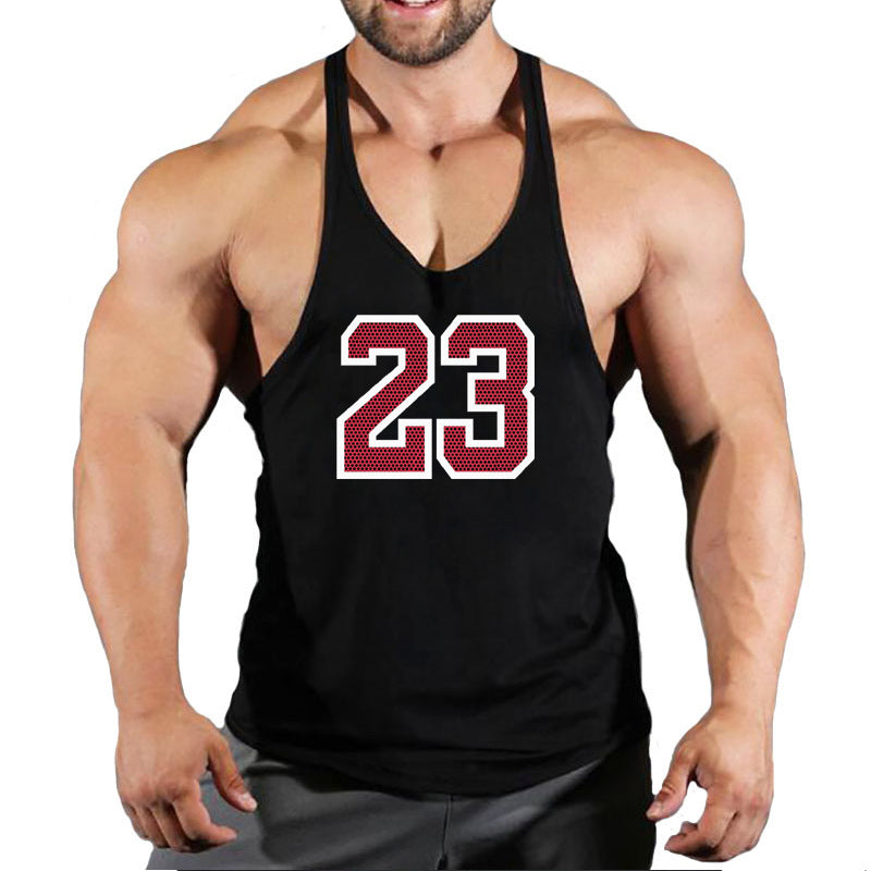 Sportswear vest men's round neck men's cotton vest loose shoulder sleeveless basketball suit - Korvel