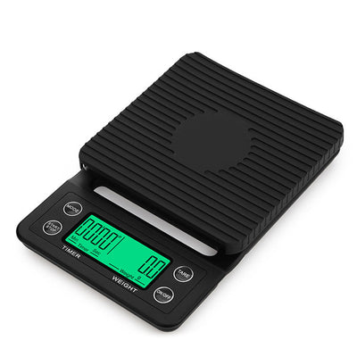 Digital kitchen coffee scale with timer, high - precision LCD, 5kg/0.1g - Korvel