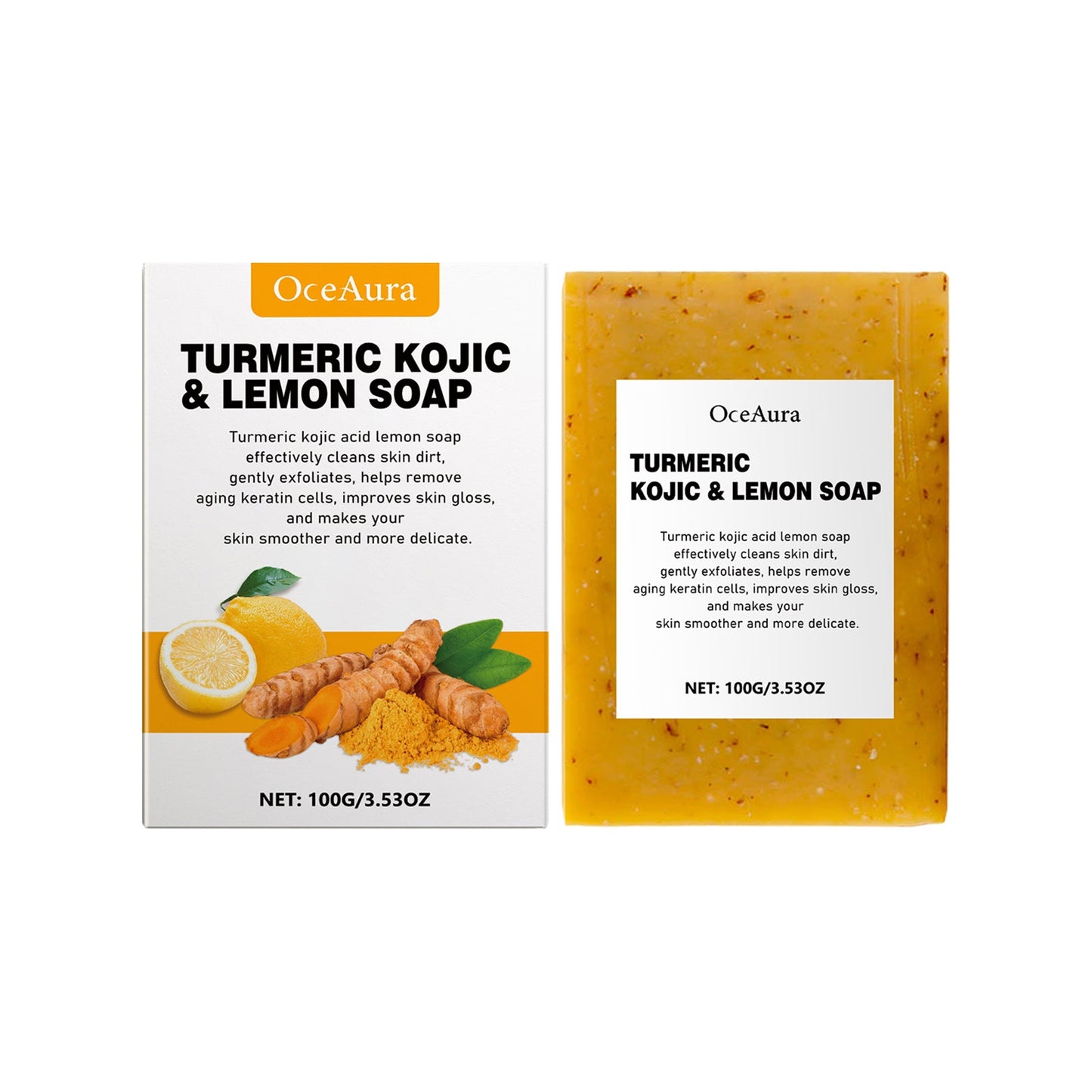 Lemon Turmeric Cold Wash Bar Soap for Gentle Cleansing