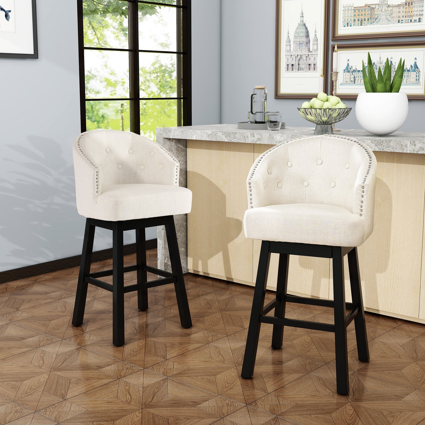 OGDEN KD SWIVEL BARSTOOL( SET OF 2 ) - Korvel