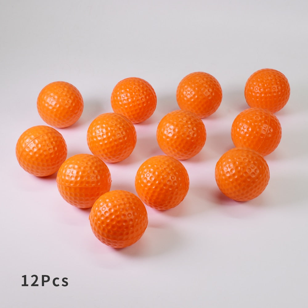 12Pcs Foam Practice Golf Balls Yellow Green Orange Golf Training Balls Outdoor Indoor Putting Green Target Backyard Swing Game - Korvel