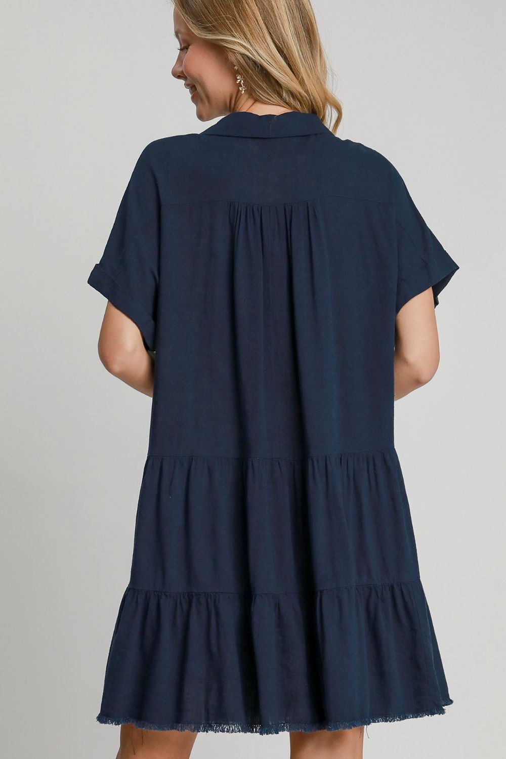 Vestido Casual de Talla Grande en Azul Marino Oscuro para Mujeres