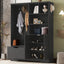 Multi-functional Hall Tree with Storage Shelves Drawers and Cabinet, Elegant Hallway Shoe Cabinet with Bench Modern Black - Korvel