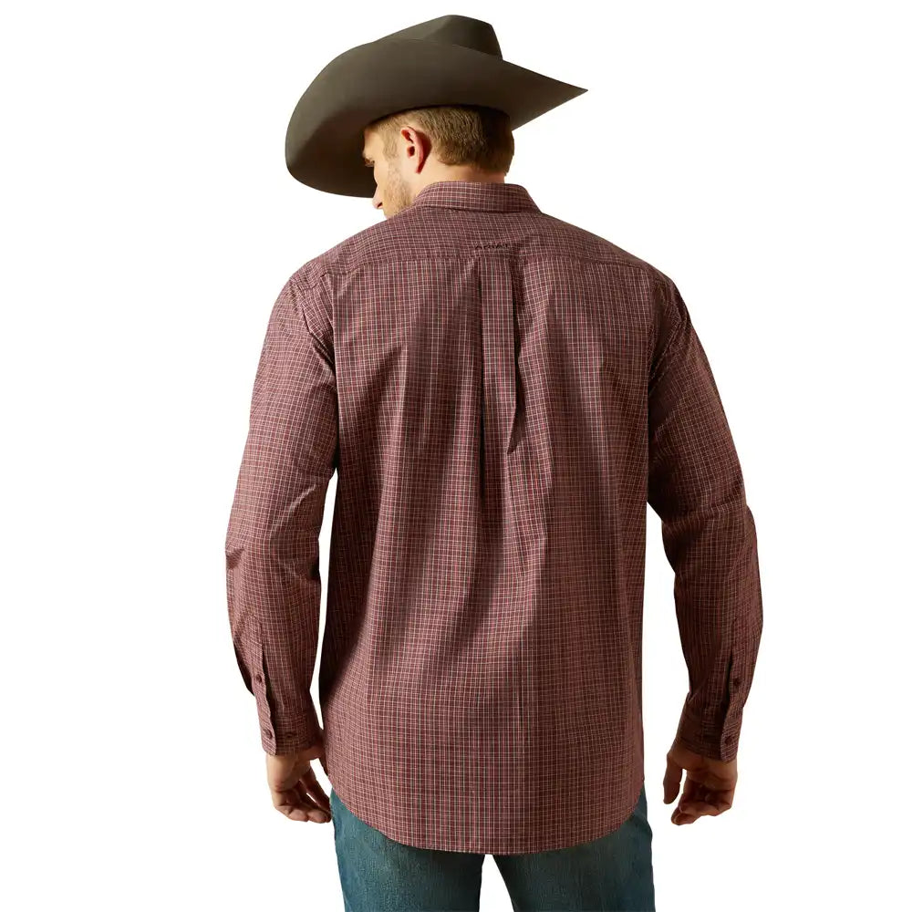 Ariat Pro Series Men's Long Sleeve Shirt - Red & Black Plaid - Korvel