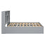 Elegant Queen Size Platform Bed with Storage Headboard, Gray