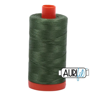 Very Dark Grass Green Aurifil Cotton 50wt Large Spool