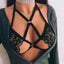 Fashionable European and American sexy lingerie lace strap hanging neck bra - Korvel