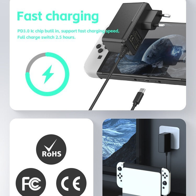 Prise de Charge Rapide Intelligente pour Switch et Switch Lite
