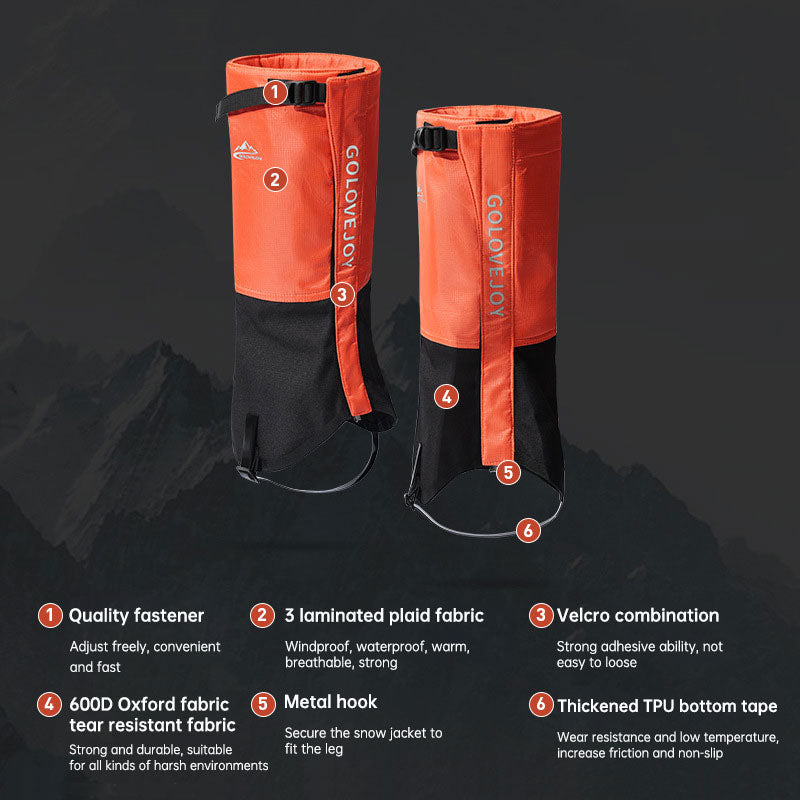 Premium Waterproof Gaiters for Hiking and Skiing