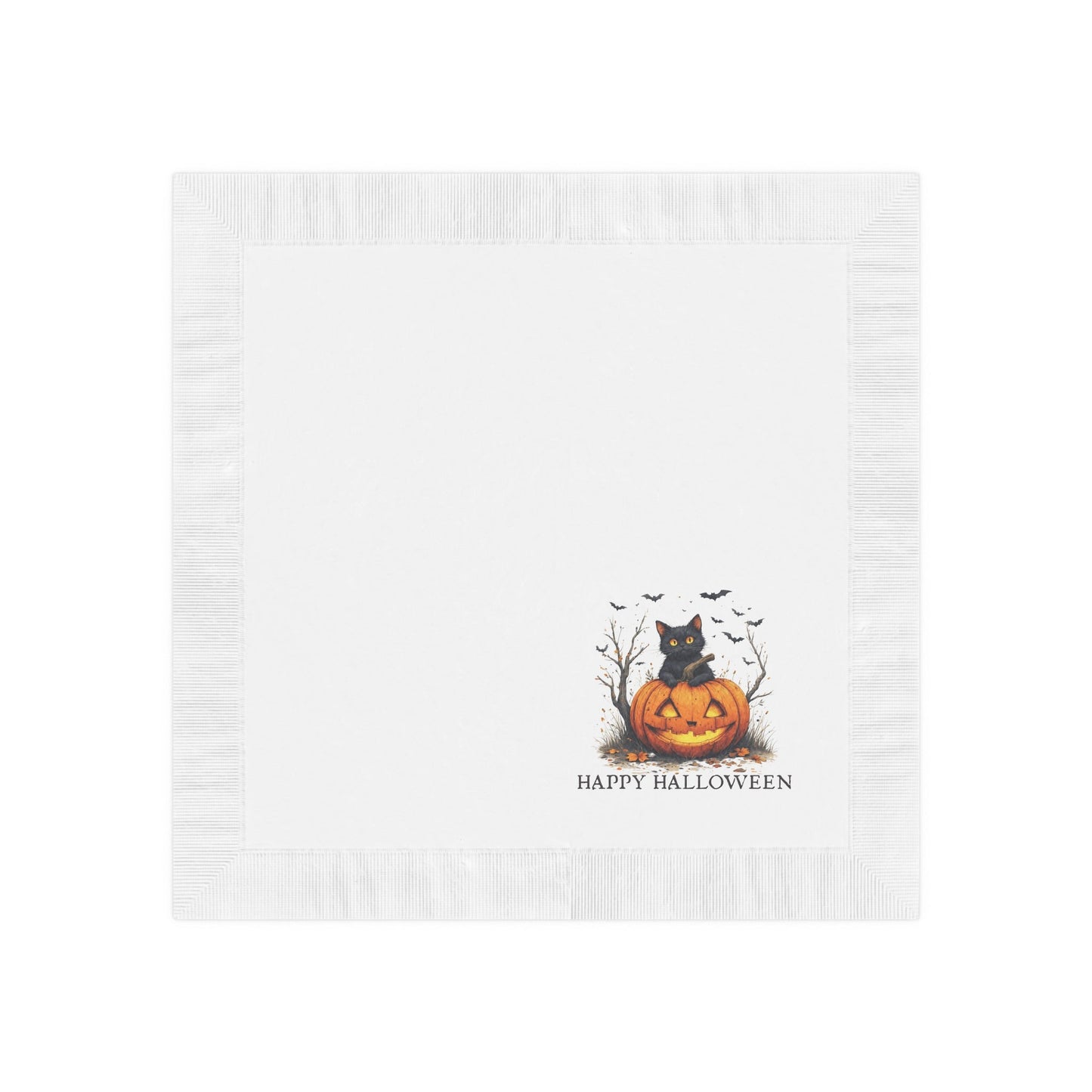 Serviettes d'Halloween avec Chats et Citrouilles pour Célébrations Festives