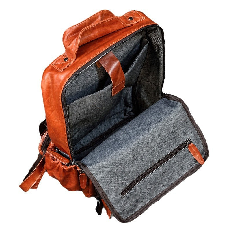 Sac à dos pour ordinateur portable en cuir de vachette premium
