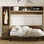 Full Size Murphy Bed with Wardrobe, Drawers and Open Shelves, Antique Grey - Korvel