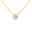 Collar de Pendiente con Diamante Engastado en Bezel de Oro Amarillo de 10K y 1/2 Quilate