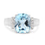4.28 Carat Genuine Blue Topaz & White Topaz Sterling Silver Ring