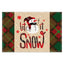 Christmas table mat with white linen snowman checkered print - Korvel