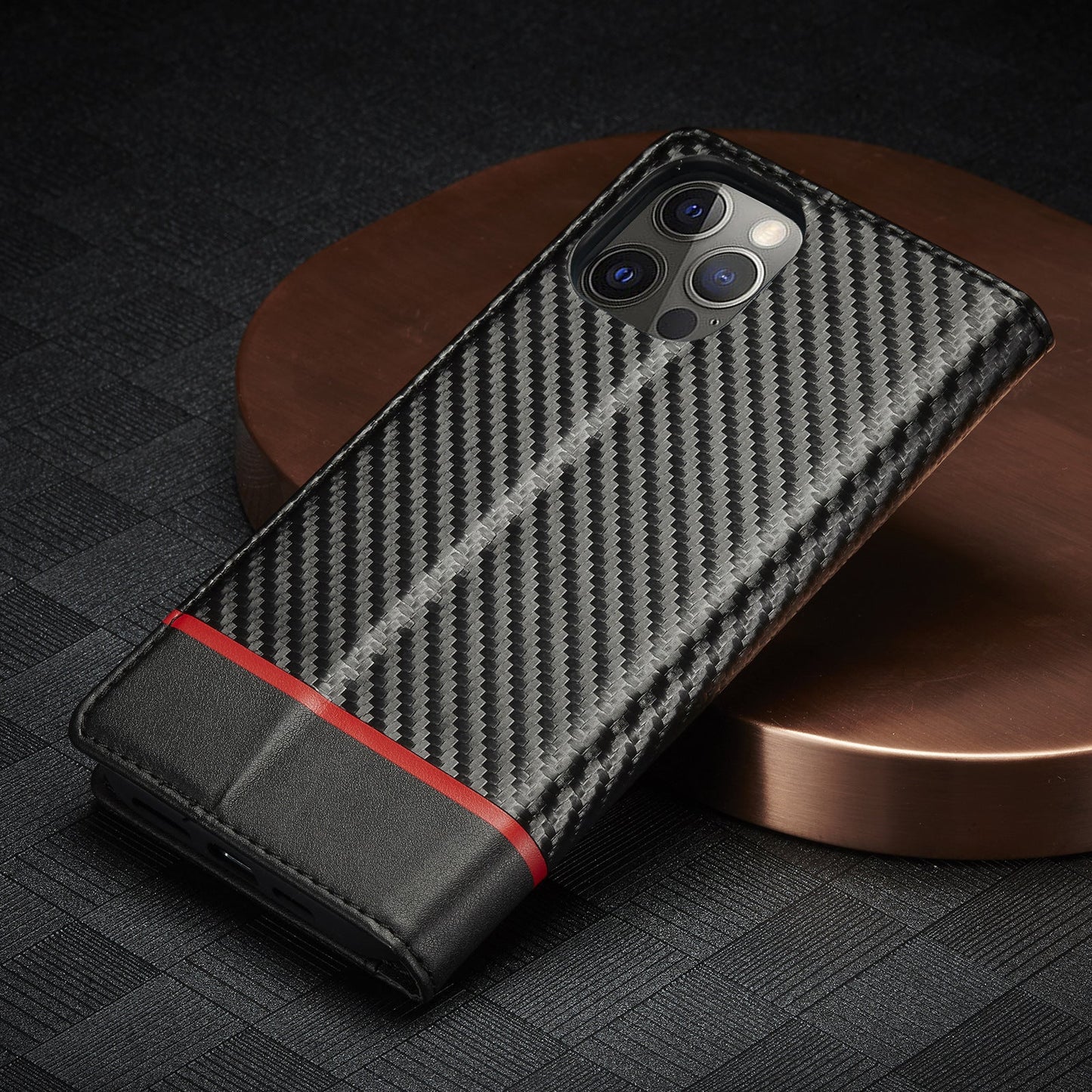 New Carbon Fiber For iPhone 13 13promax 13pro Mobile Phone Leather Case Magnetic Suction Protective Cover - Korvel