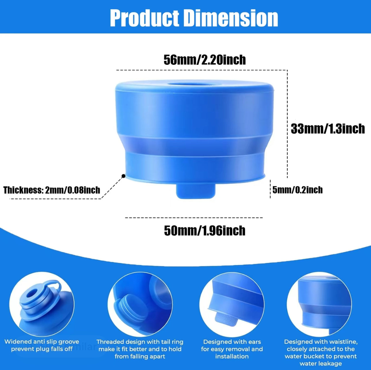 Capuchon Gallon SipSeal - Couvercles en silicone réutilisables pour jugs d'eau