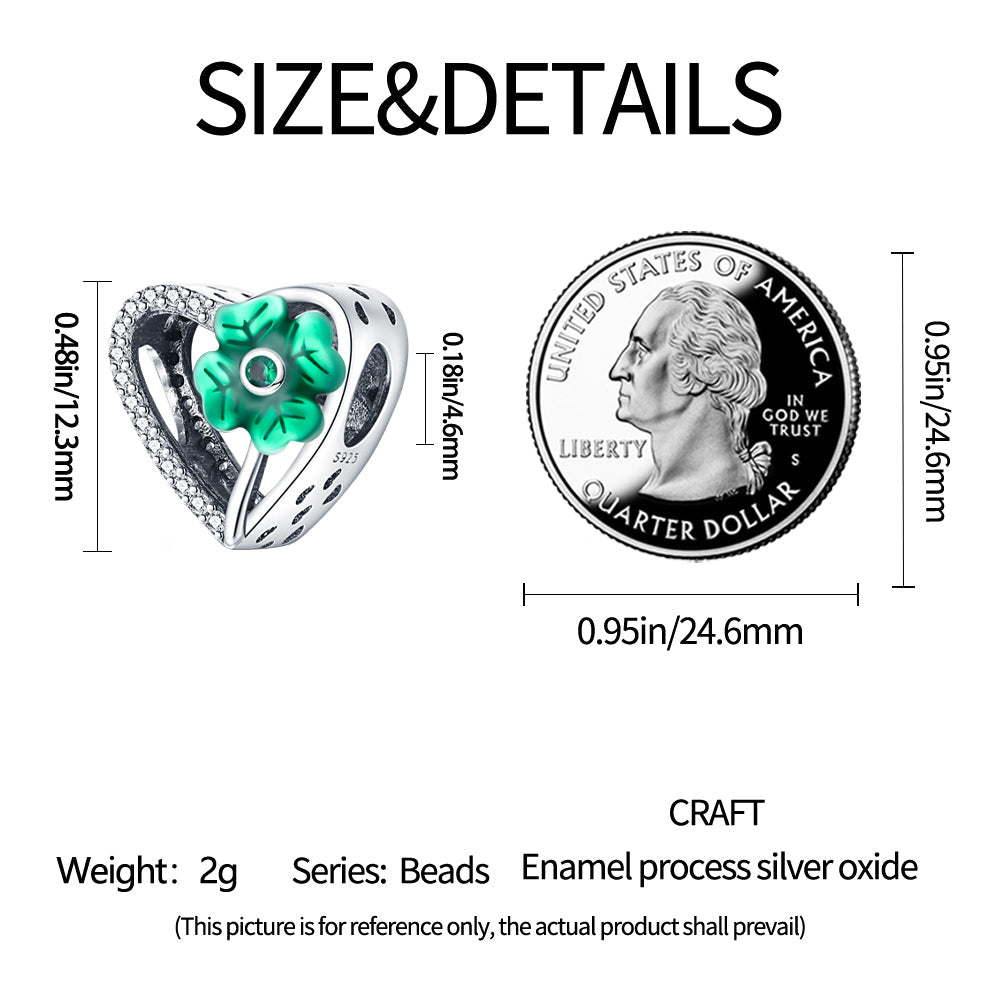 Niche jewelry handmade copper plated silver heart clover DIY jewelry accessories - Korvel