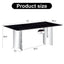 Modern minimalist dining table The black imitation marble glass desktop is equipped with silver metal legs - Korvel