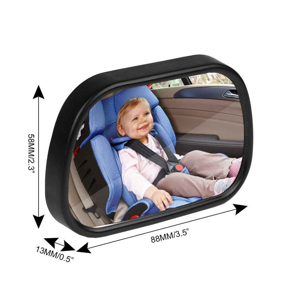 2 in 1 Mini Safety Car Back Seat Baby View Mirror Adjustable Baby Rear Convex Mirror Car Baby Kids Monitor - Korvel