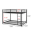 Metal Bunk Bed Full Over Full Bunk Bed Frame with Safety Guard Rails Heavy Duty Space-Saving Design Easy Assembly Black - Korvel