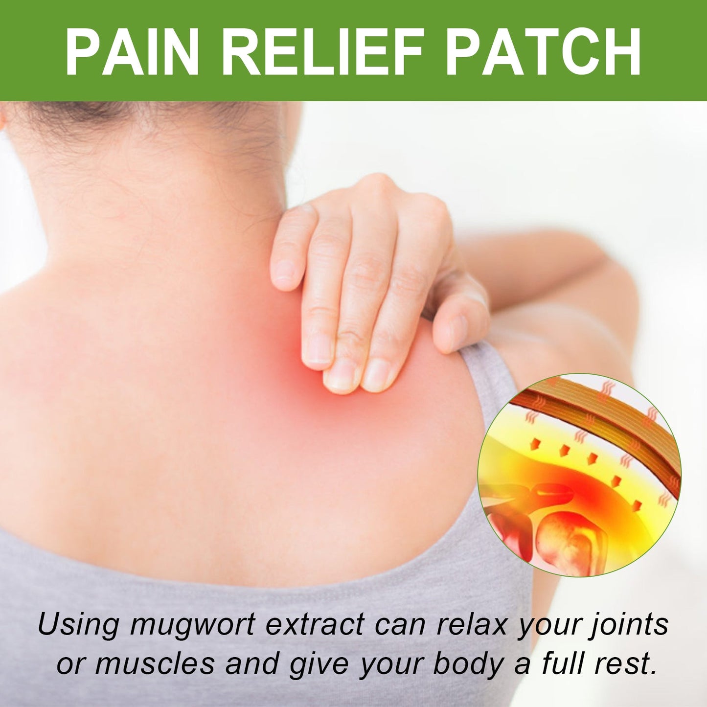 Wormwood Pain Relief Patch, Relieve Lumbar Neck Shoulder Vertebra Knee Joint Muscle Pain Discomfort Body Care Paste - Korvel