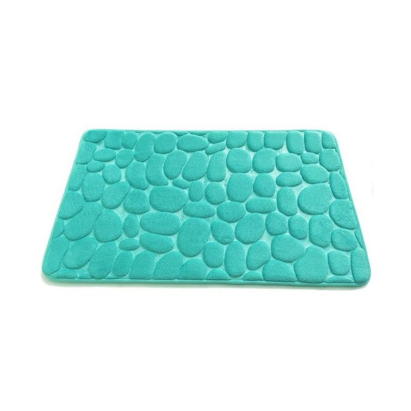 Cobblestone Embossed Bathroom Bath Mat Non-slip Carpets In Wash Basin Bathtub Side Floor Rug Shower Room Doormat Memory Foam Pad - Korvel