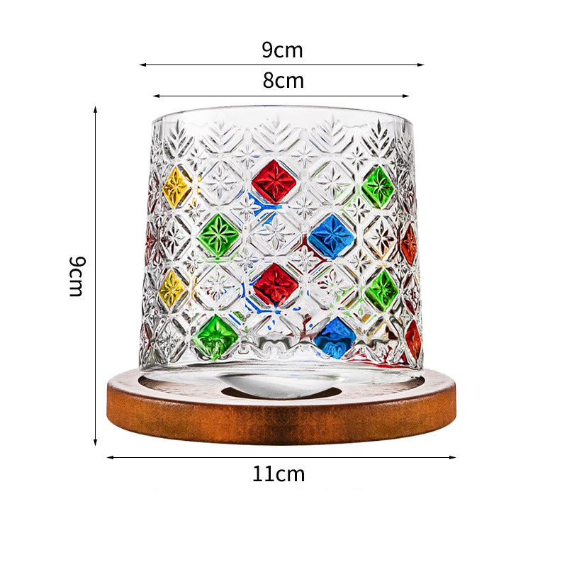 Hand drawn rotating glass cups multiple multi-purpose whiskey glasses rotating glass cups - Korvel