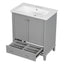 30inchgrey Bathroom Vanity with Sink ComboMulti-functional Bathroom Cabinet with Doors and Drawer Solid Frame and MDF Board - Korvel