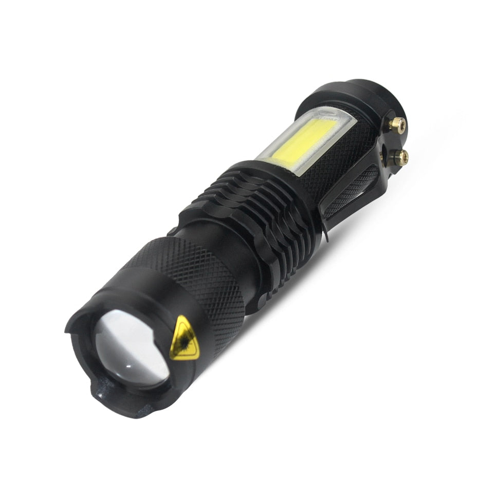 3800LM XML Q5+COB Waterproof Powerful Led Flashlight Torch ZOOM Mini Q5 Hand Lamp Linterna Led for Hiking/Fishing/Camping/Biking - Korvel