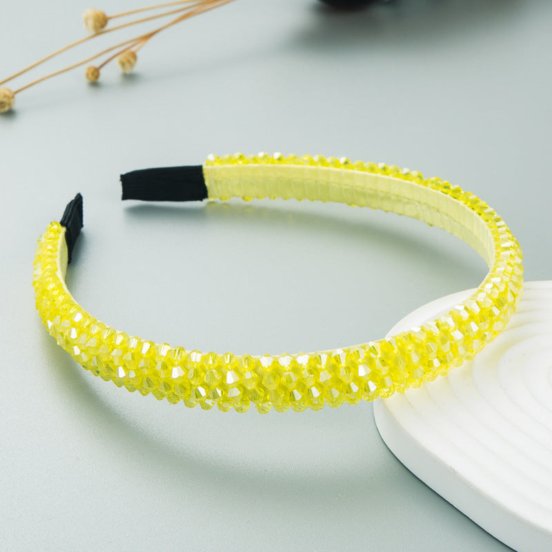 Fish Line Braided String Crystal Hair Band Korean Temperament Senior Sense Wash Face Headband - Korvel