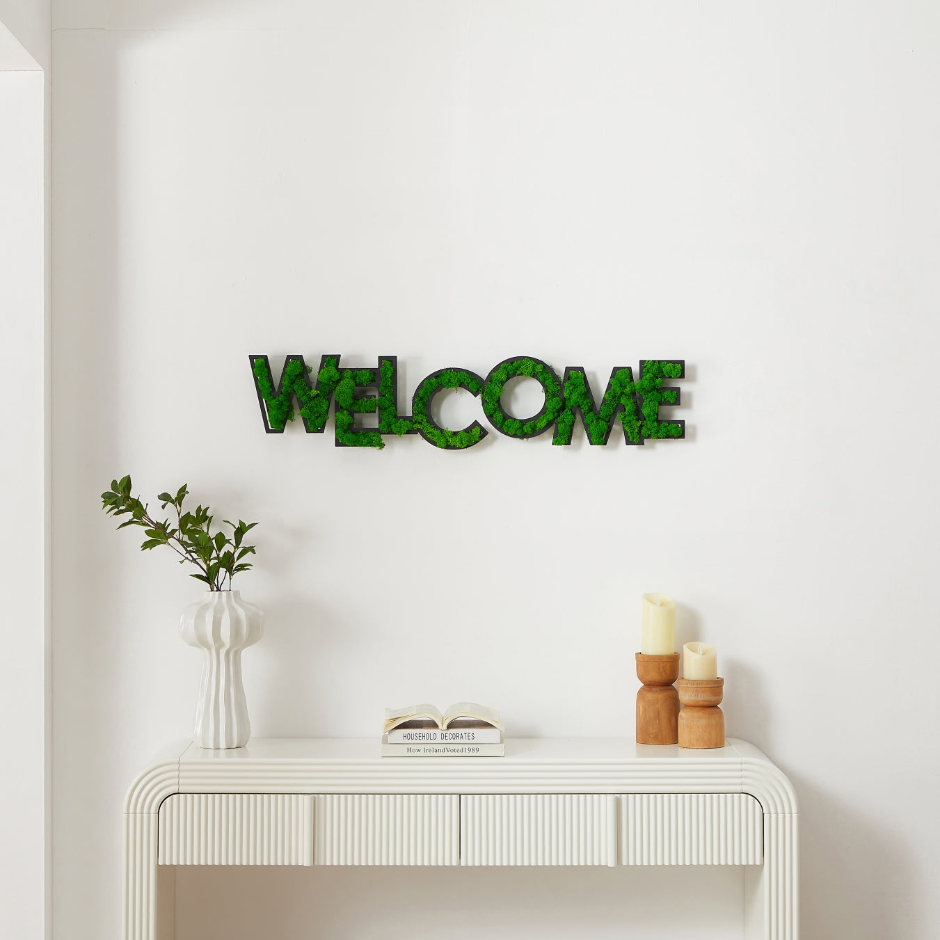 WELCOME Letter Art Moss Wall Decor - Korvel