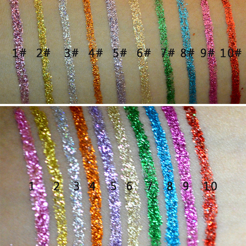 Ensemble de Eyeliner Liquide Pailleté en Perles Séquins Explosifs