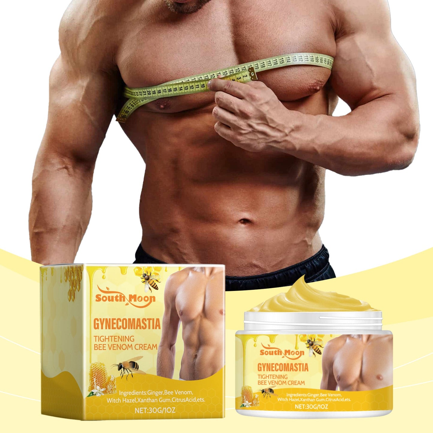 Crème de massage raffermissante au venin d'abeille pour hommes
