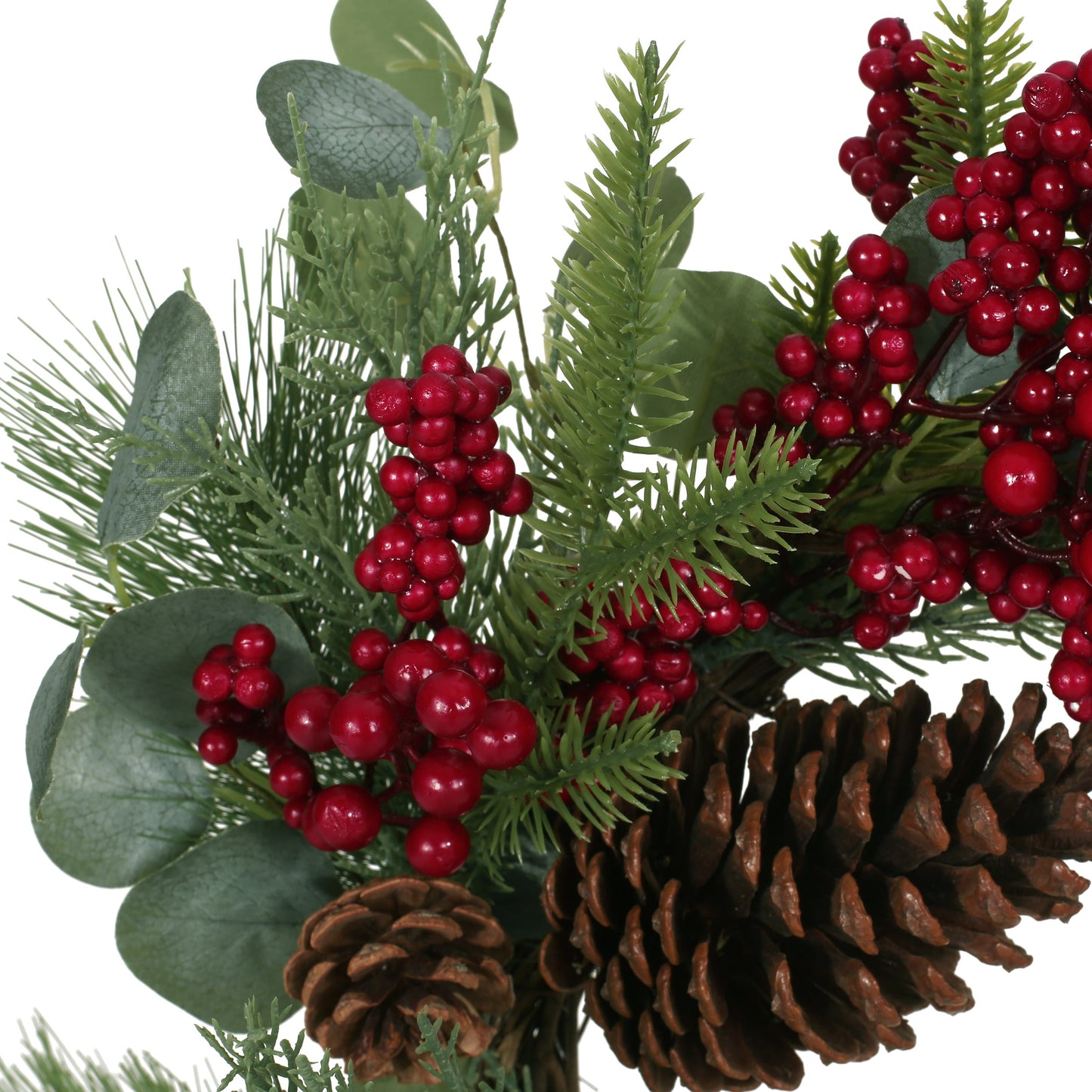 22" Berry, Eucalyptus, and Pinecone Wreath