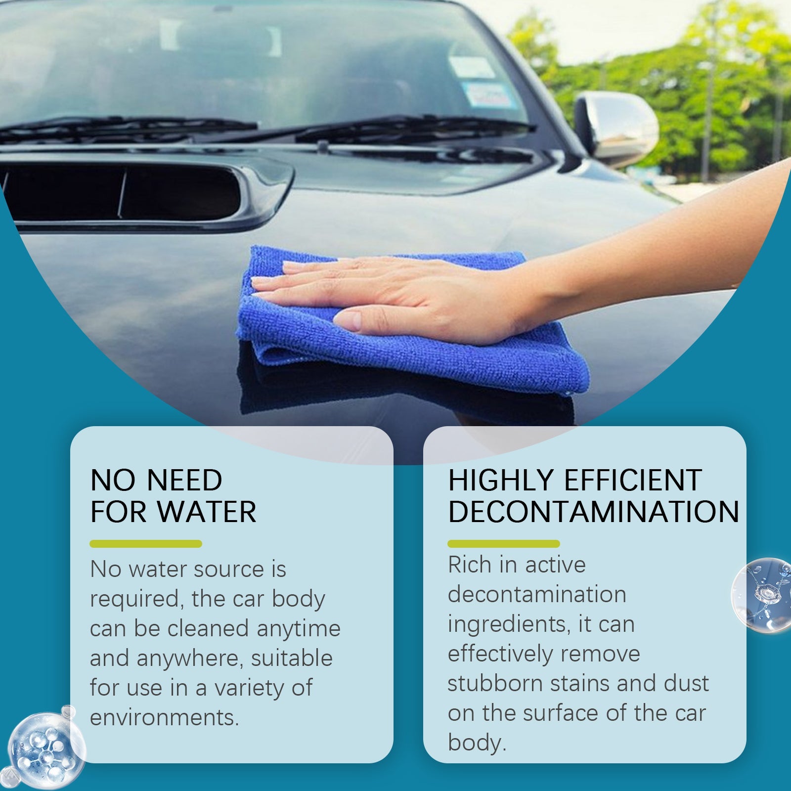 Waterless Car Wash Cleaning Set, Car Wash Cleaning And Decontamination Mild Decontamination Car Bright Cleaner - Korvel