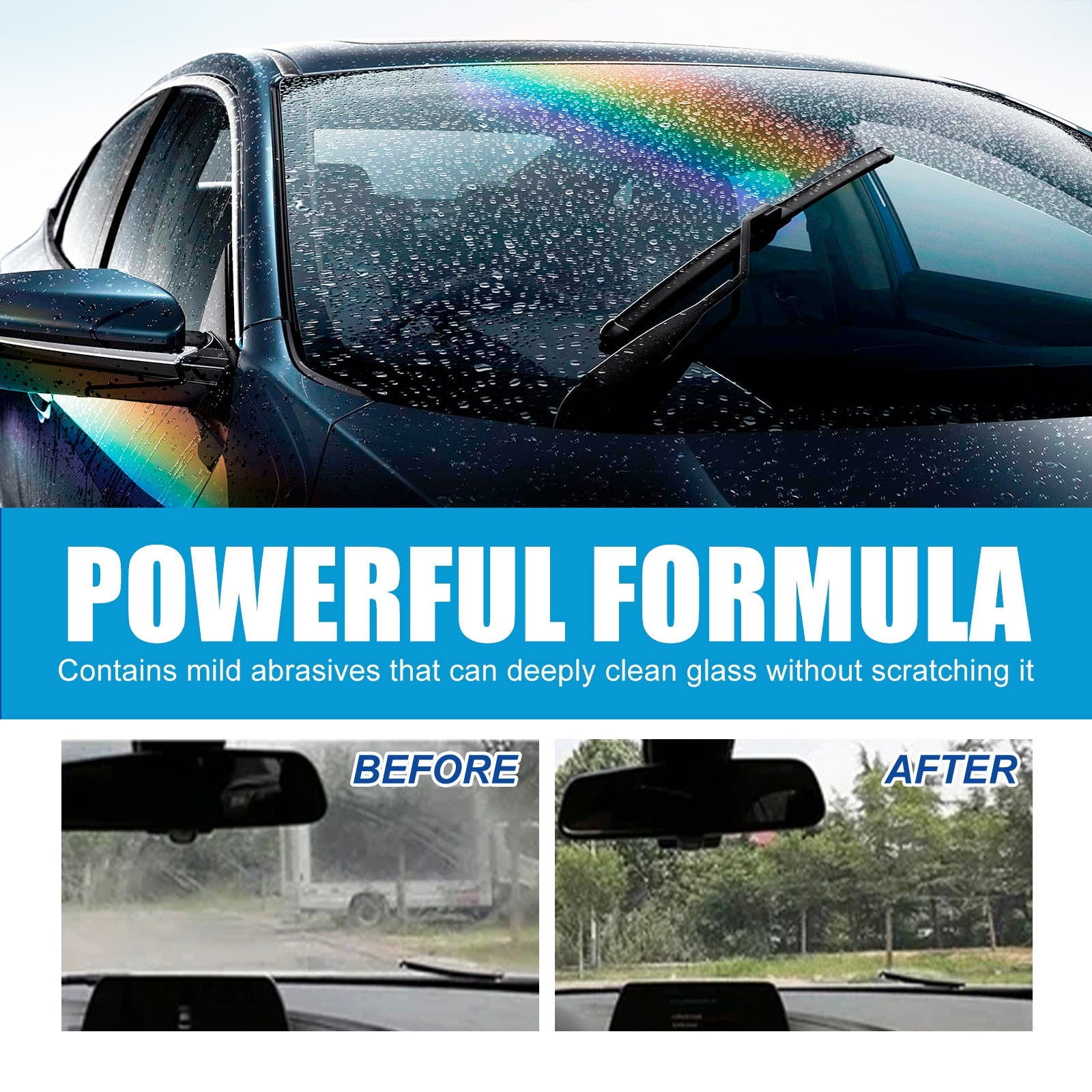 Car Windshield Cleaner, Car Glass Rearview Mirror Cleaning Oil And Removal Fog Cleaner - Korvel