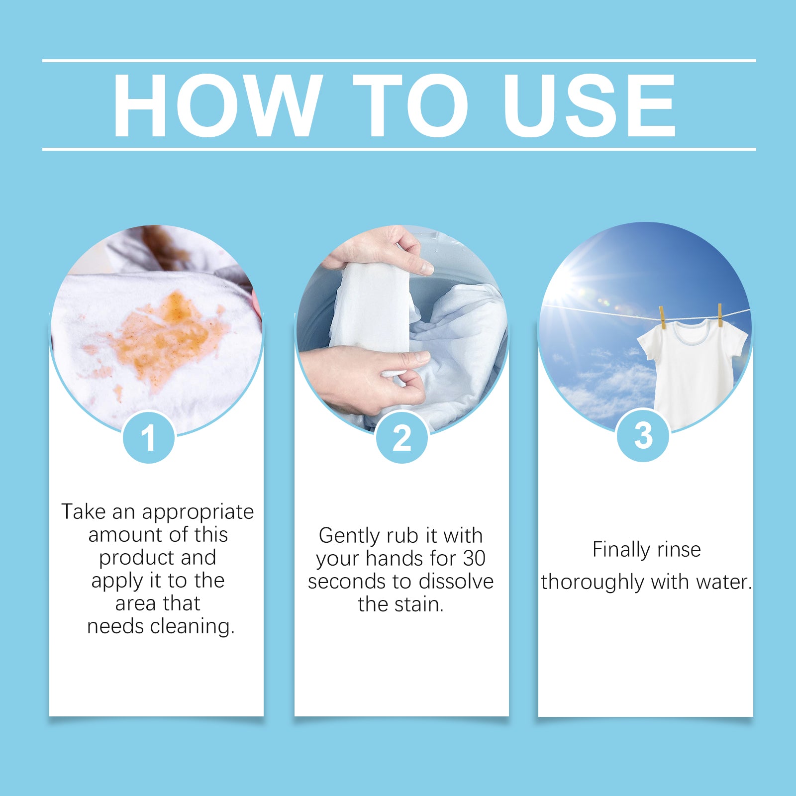 Clothing Enzyme Cleaner, Clean Stubborn Dirt Stains Yellow Sweat Stains Multi-Purpose Clothing Cleaner - Korvel