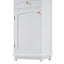 High bathroom storage cabinet with glass door, freestanding, two drawers and adjustable shelves, MDF board, painted white - Korvel