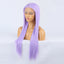 Wig Natural Transition Wig Light Purple Chemical Fiber Front Lace Long Straight Hair Matte High Temperature Silk Headgear - Korvel
